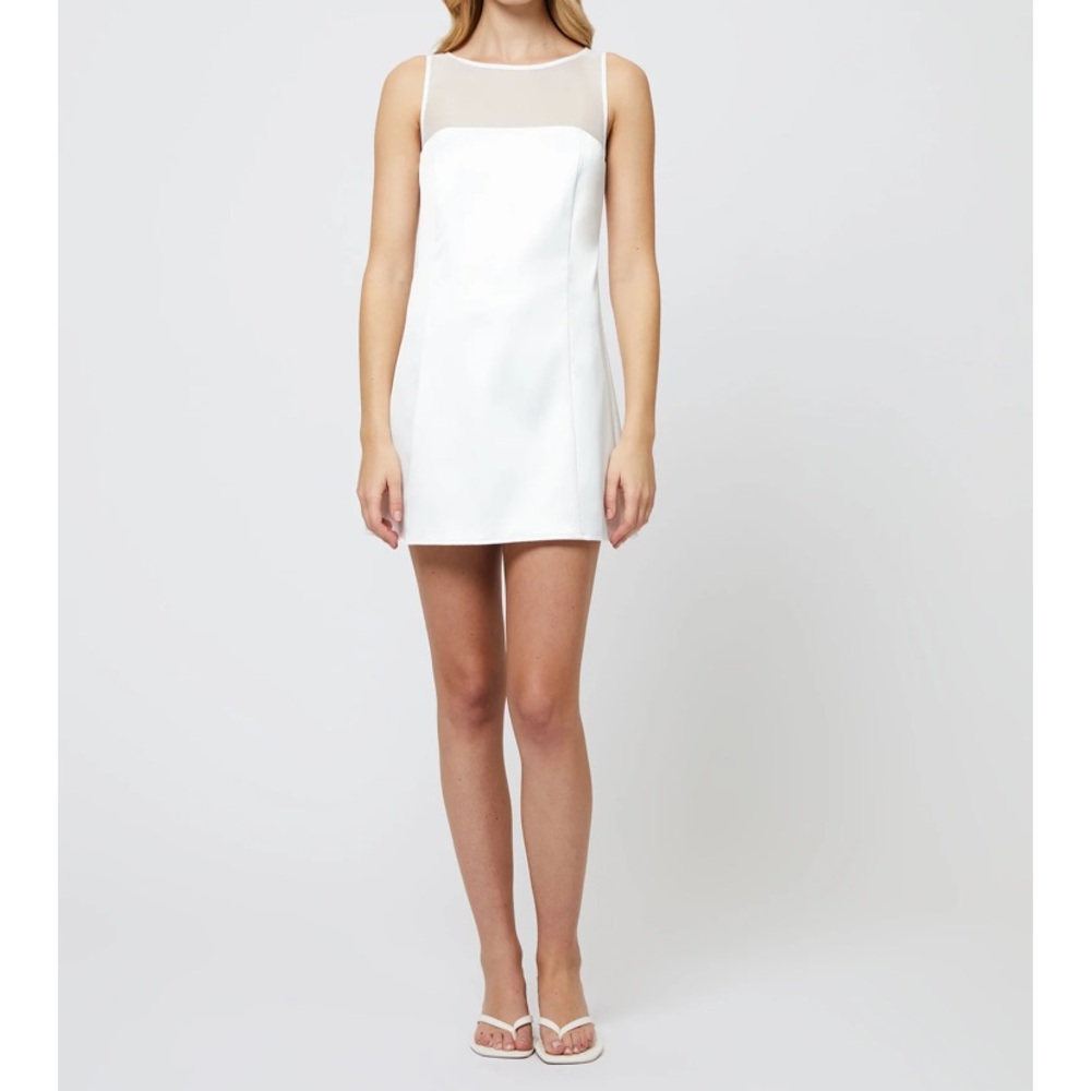 French Connection Carey Satin Slash Neck Mini Dress